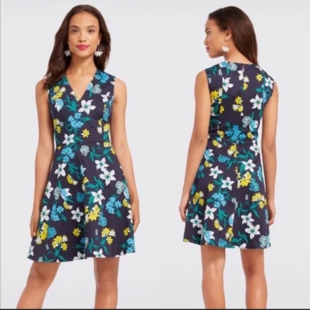 Draper James Elliston Floral Sleeveless Dress - Blue, Yellow, & Green size 2